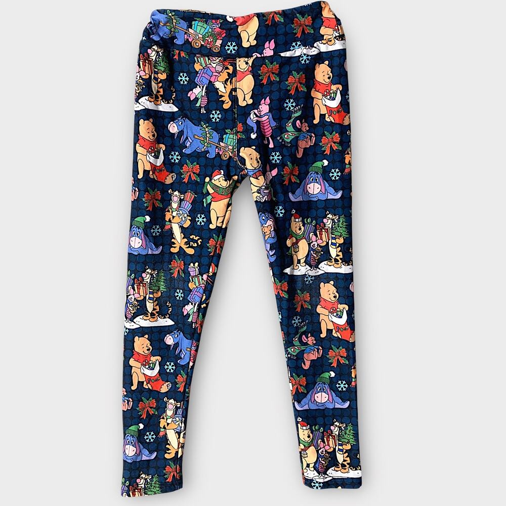 Kids‎ Winnie the Pooh Holiday Leggings S/M Amelia Rose Disney Christmas